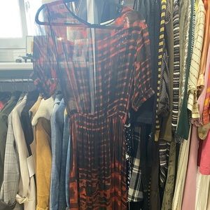 Sam & Lavi Sheer Red Dress